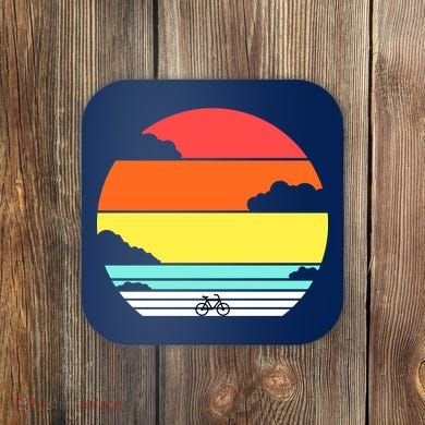 Retro Bicycle Sunset Coaster