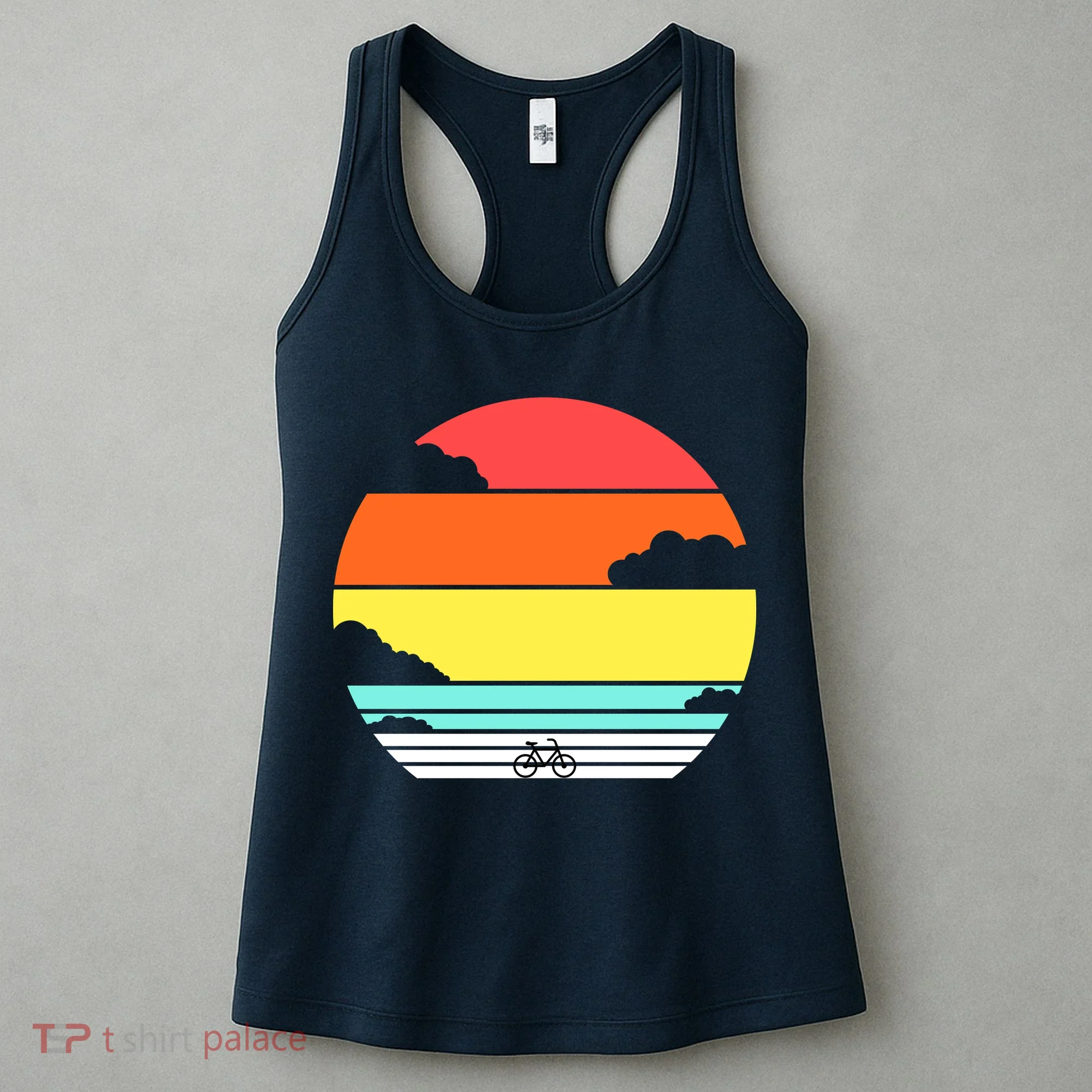 Retro Bicycle Sunset Women's Tank Top