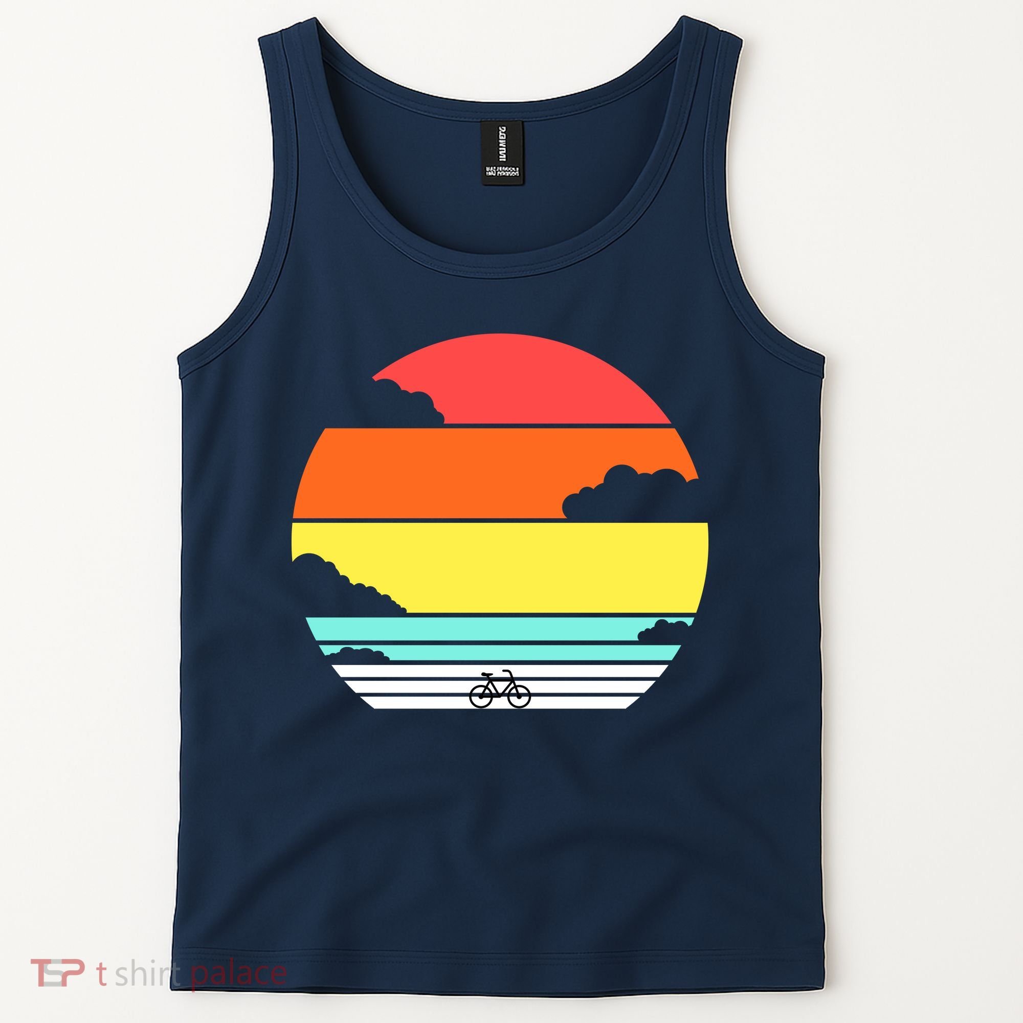 Retro Bicycle Sunset Tank Top