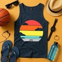 Retro Bicycle Sunset Tank Top thumb 4