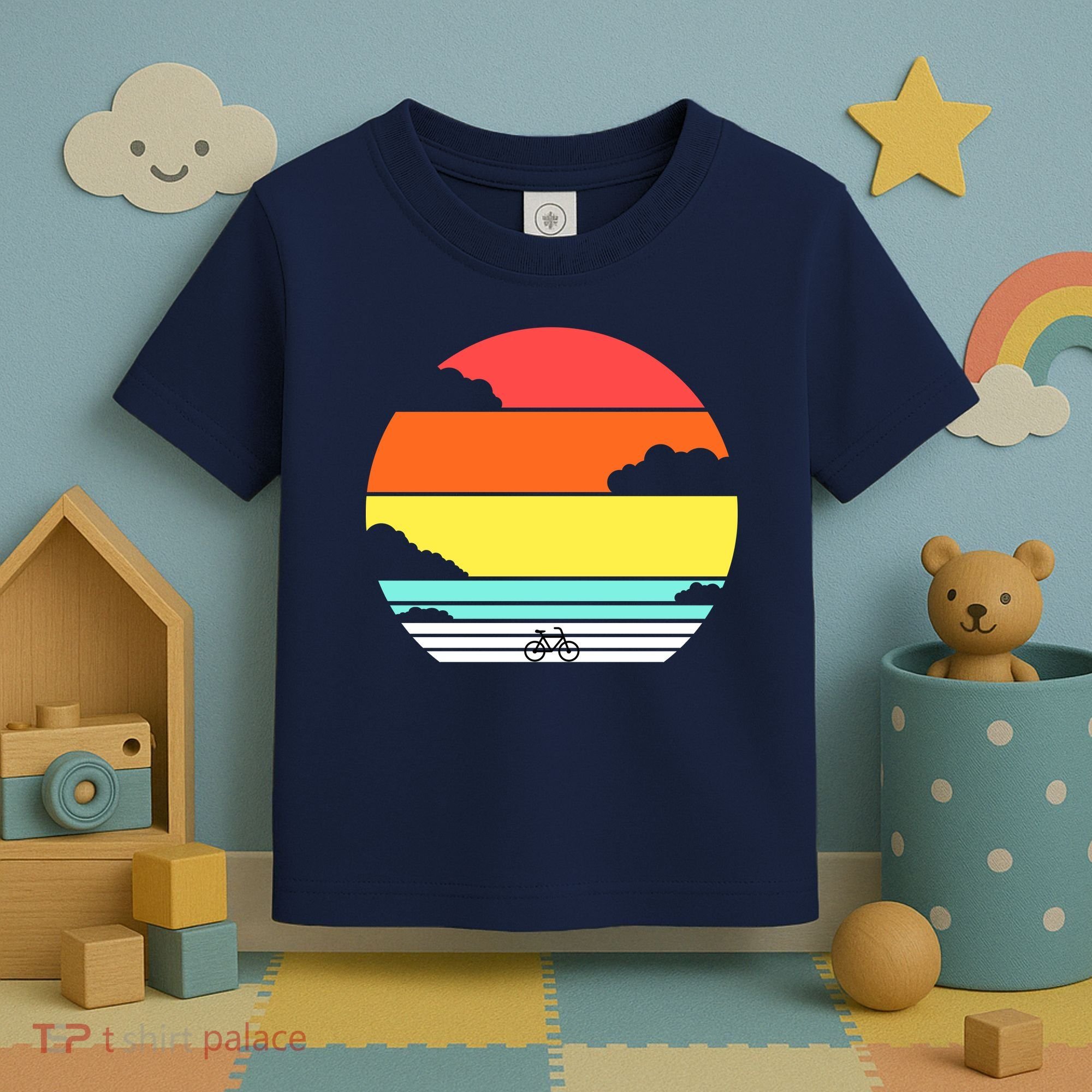 Retro Bicycle Sunset Toddler T-Shirt