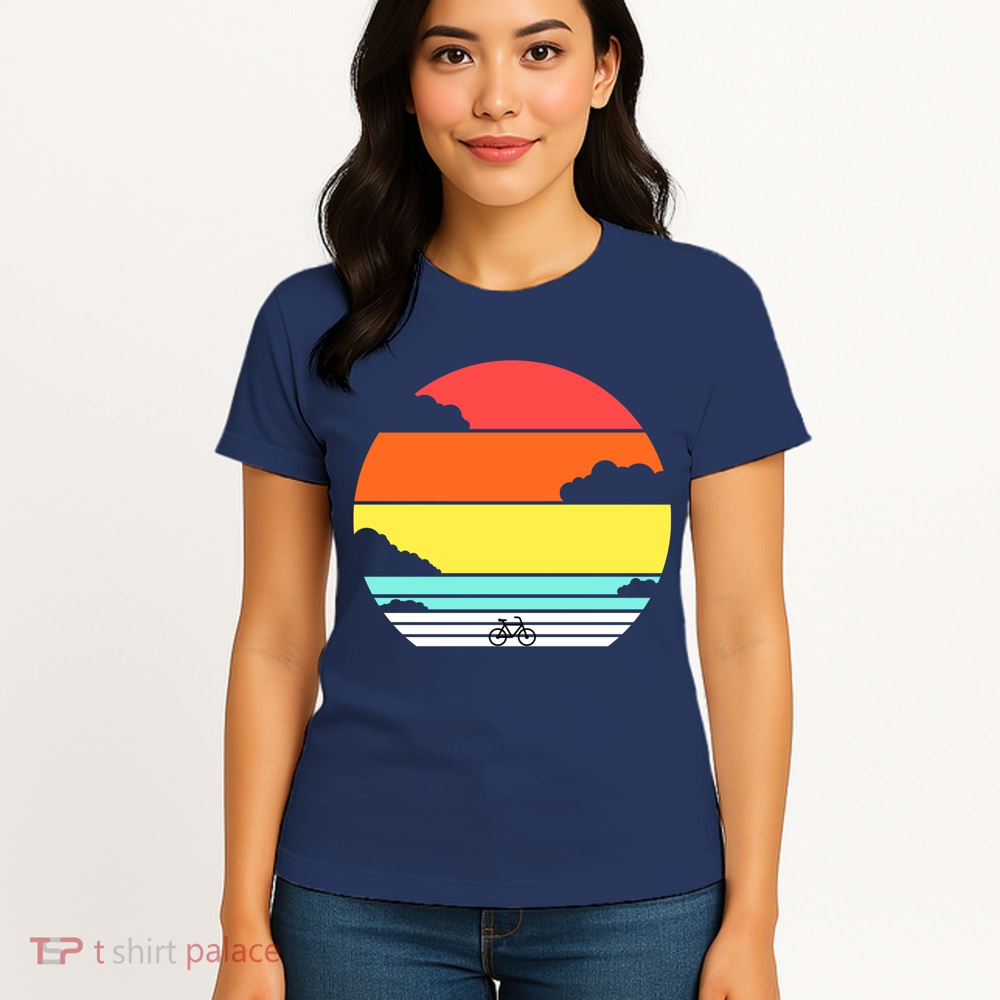Retro Bicycle Sunset Women's T-Shirt