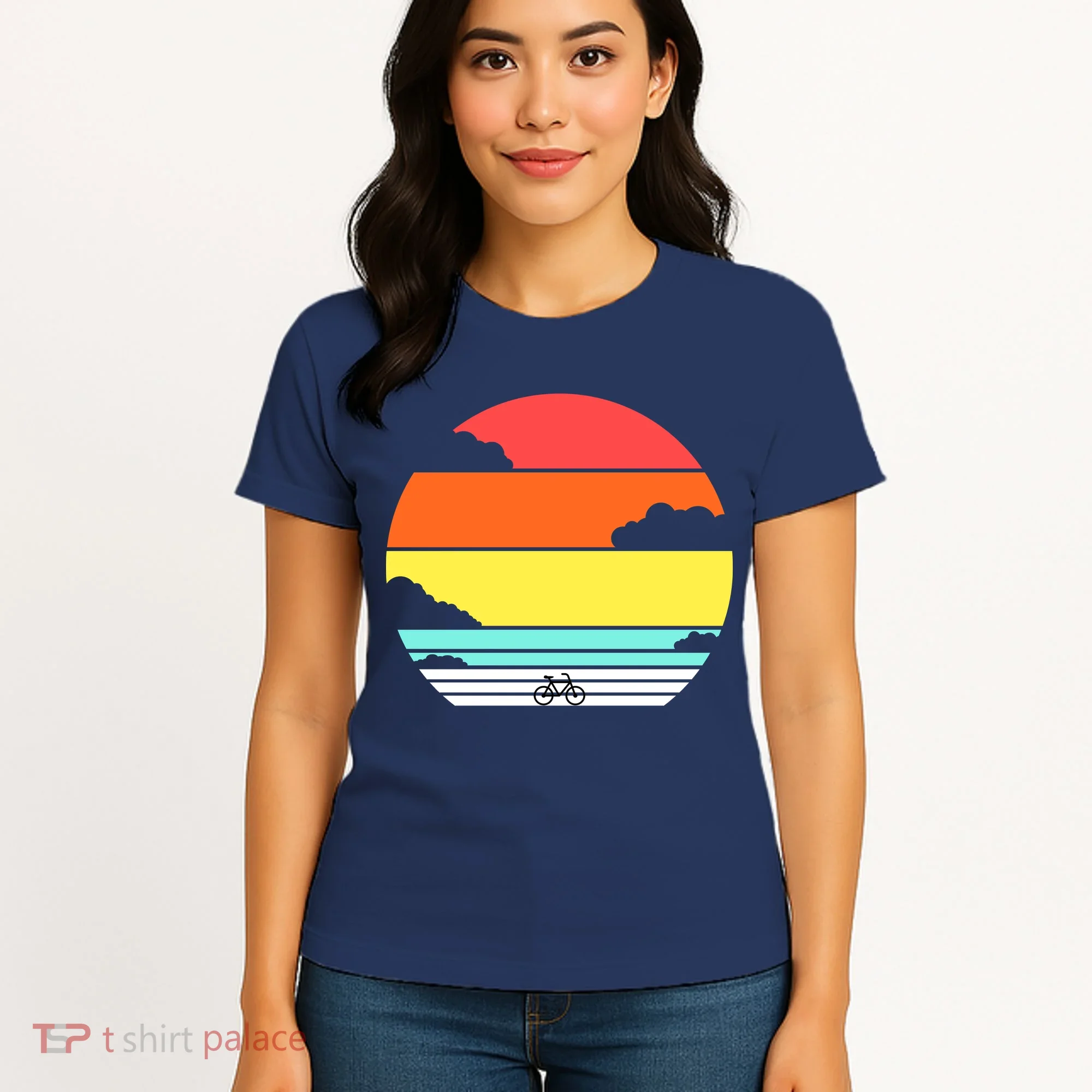 Retro Bicycle Sunset Women's T-Shirt