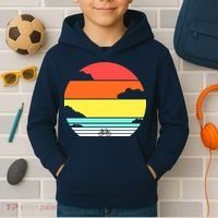 Retro Bicycle Sunset Kids Hoodie thumb 2