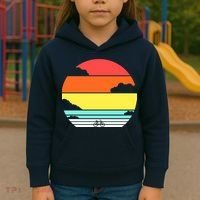 Retro Bicycle Sunset Kids Hoodie thumb 3