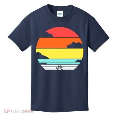 Retro Bicycle Sunset Kids T-Shirt