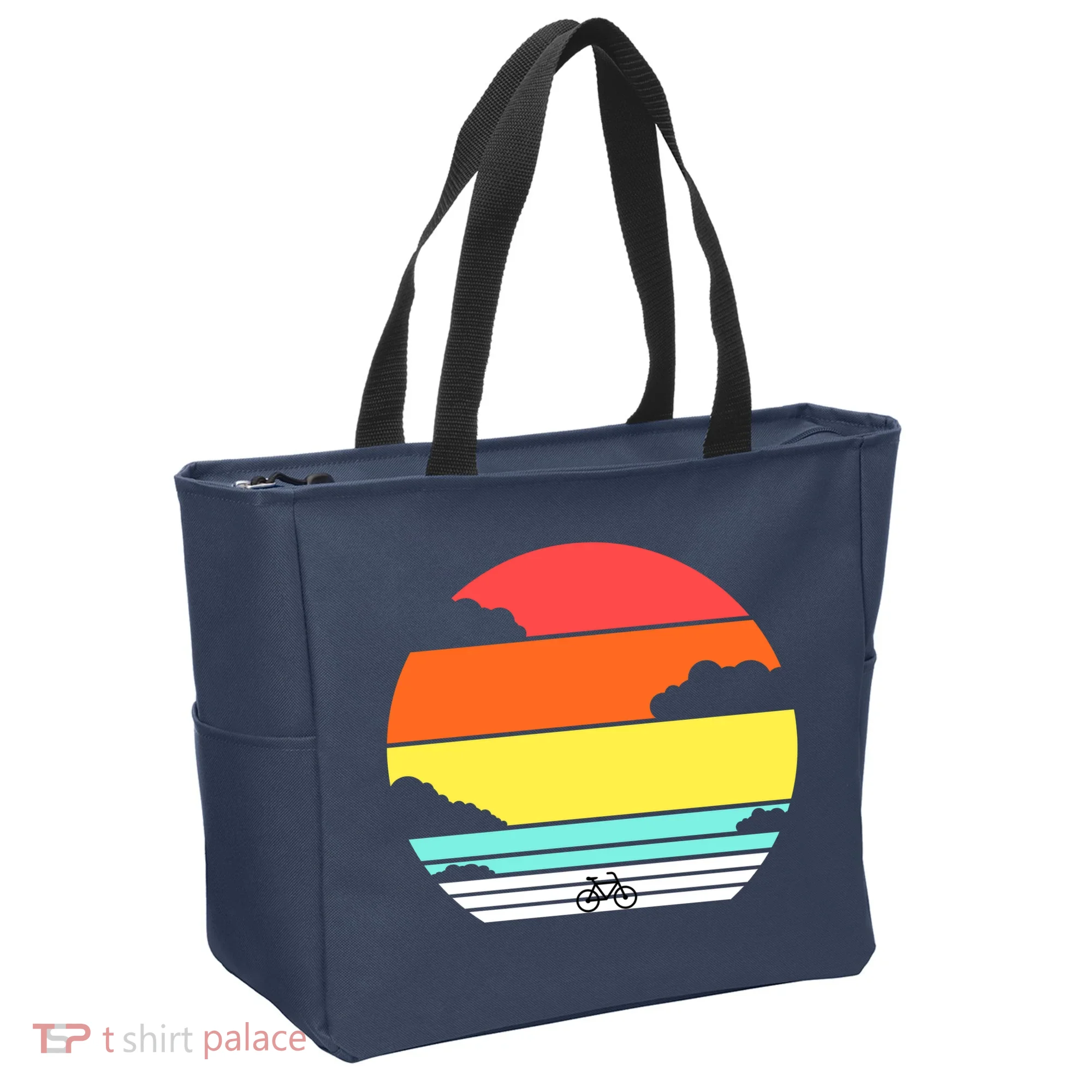 Retro Bicycle Sunset Tote Bag