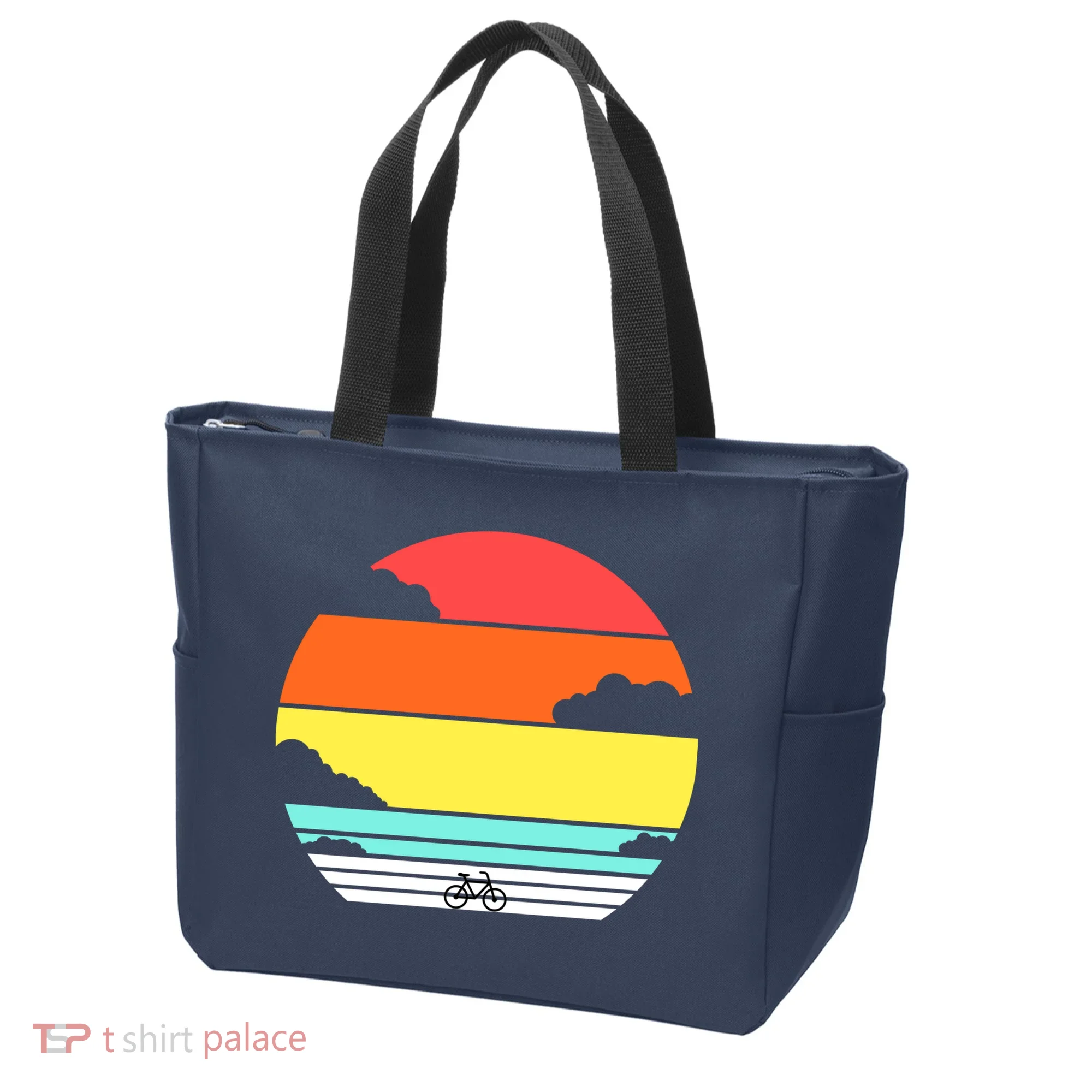 Retro Bicycle Sunset Tote Bag