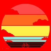 Retro Bicycle Sunset Santa Hat thumb 1