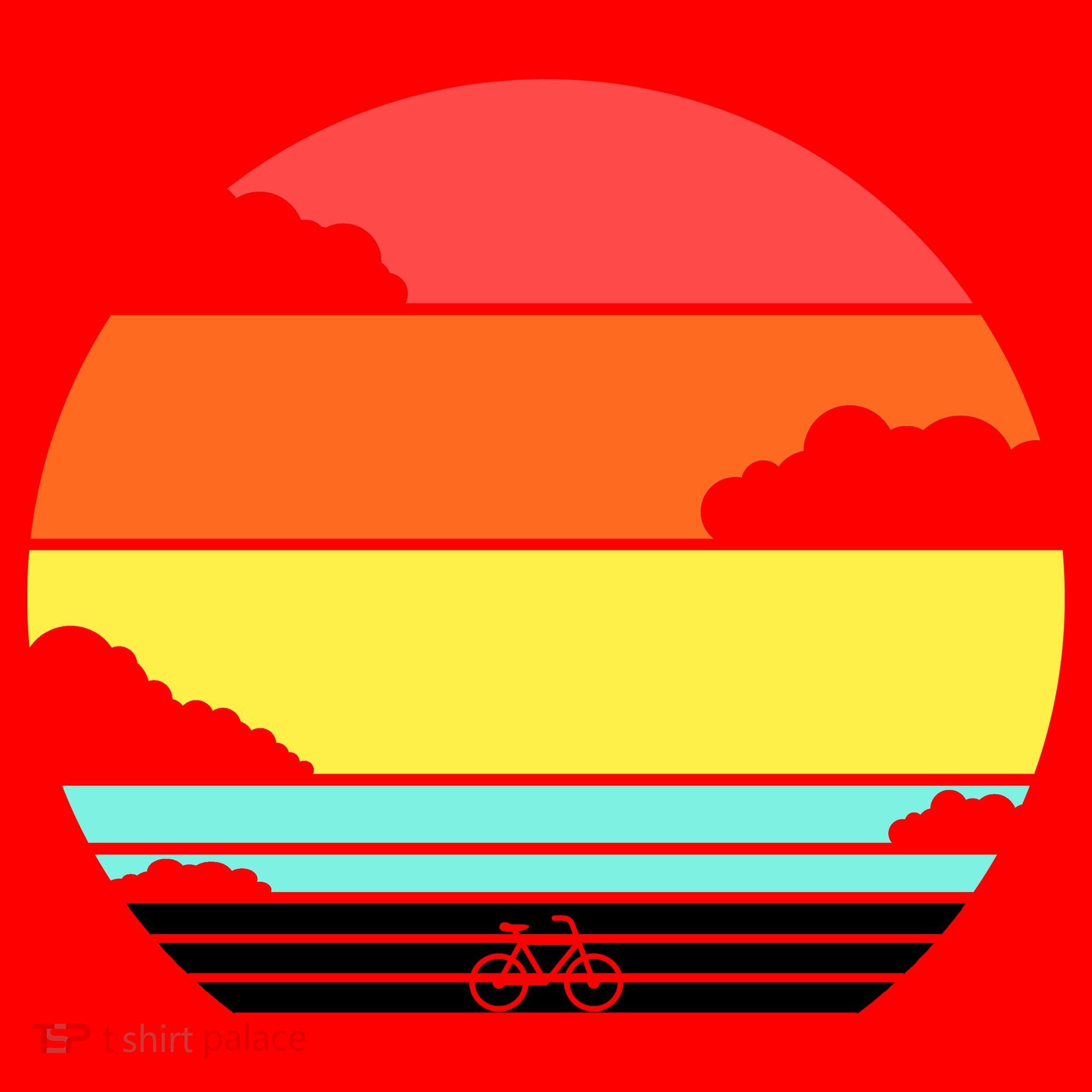 Retro Bicycle Sunset Santa Hat