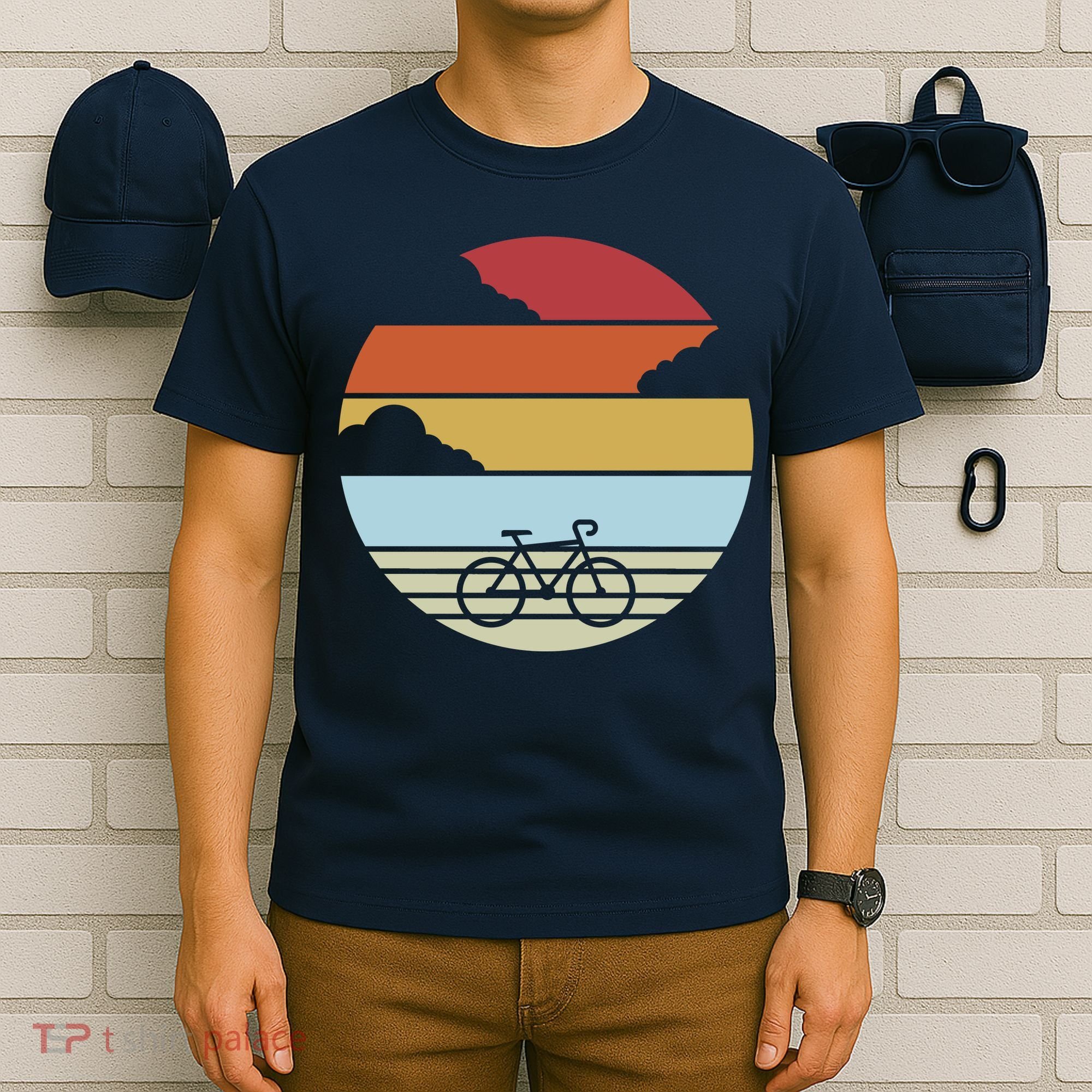 Retro Bicycle Sunset Vintage T-Shirt