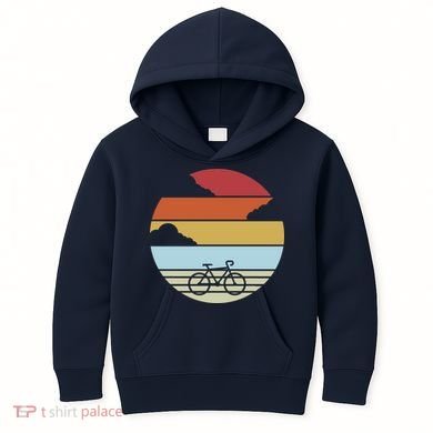 Retro Bicycle Sunset Vintage Kids Hoodie