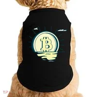 Retro Bitcoin Sunrise Doggie Tank thumb 0