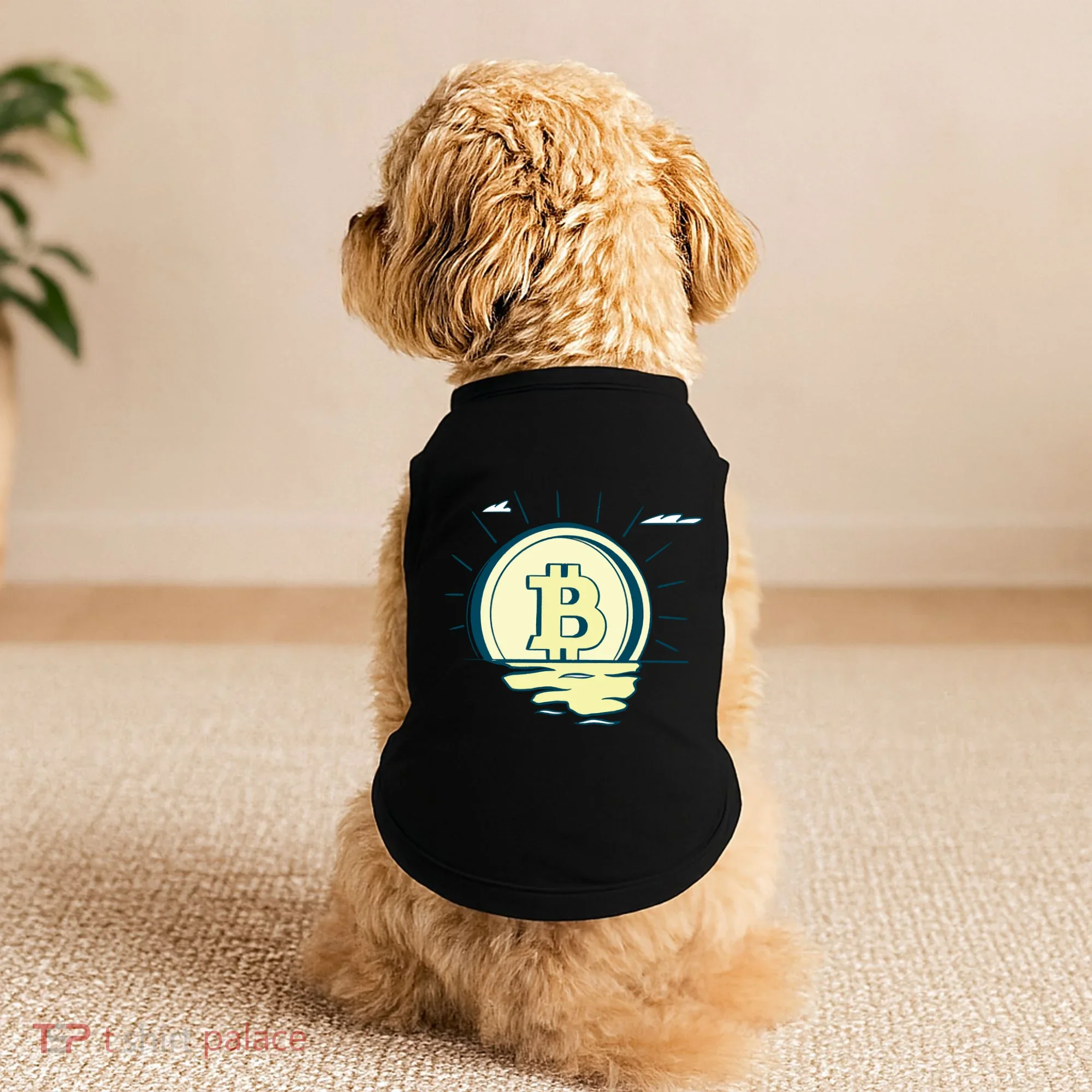 Retro Bitcoin Sunrise Doggie Tank
