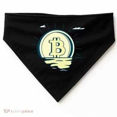 Retro Bitcoin Sunrise USA-Made Doggie Bandana