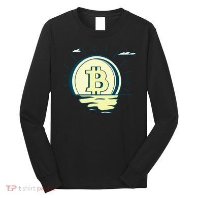 Retro Bitcoin Sunrise Long Sleeve Shirt
