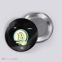 Retro Bitcoin Sunrise Button thumb 0