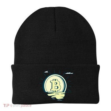 Retro Bitcoin Sunrise Beanie