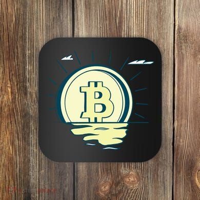 Retro Bitcoin Sunrise Coaster