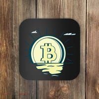 Retro Bitcoin Sunrise Coaster thumb 0