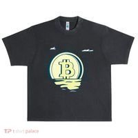 Retro Bitcoin Sunrise Urban Oversized Heavyweight T-Shirt thumb 0