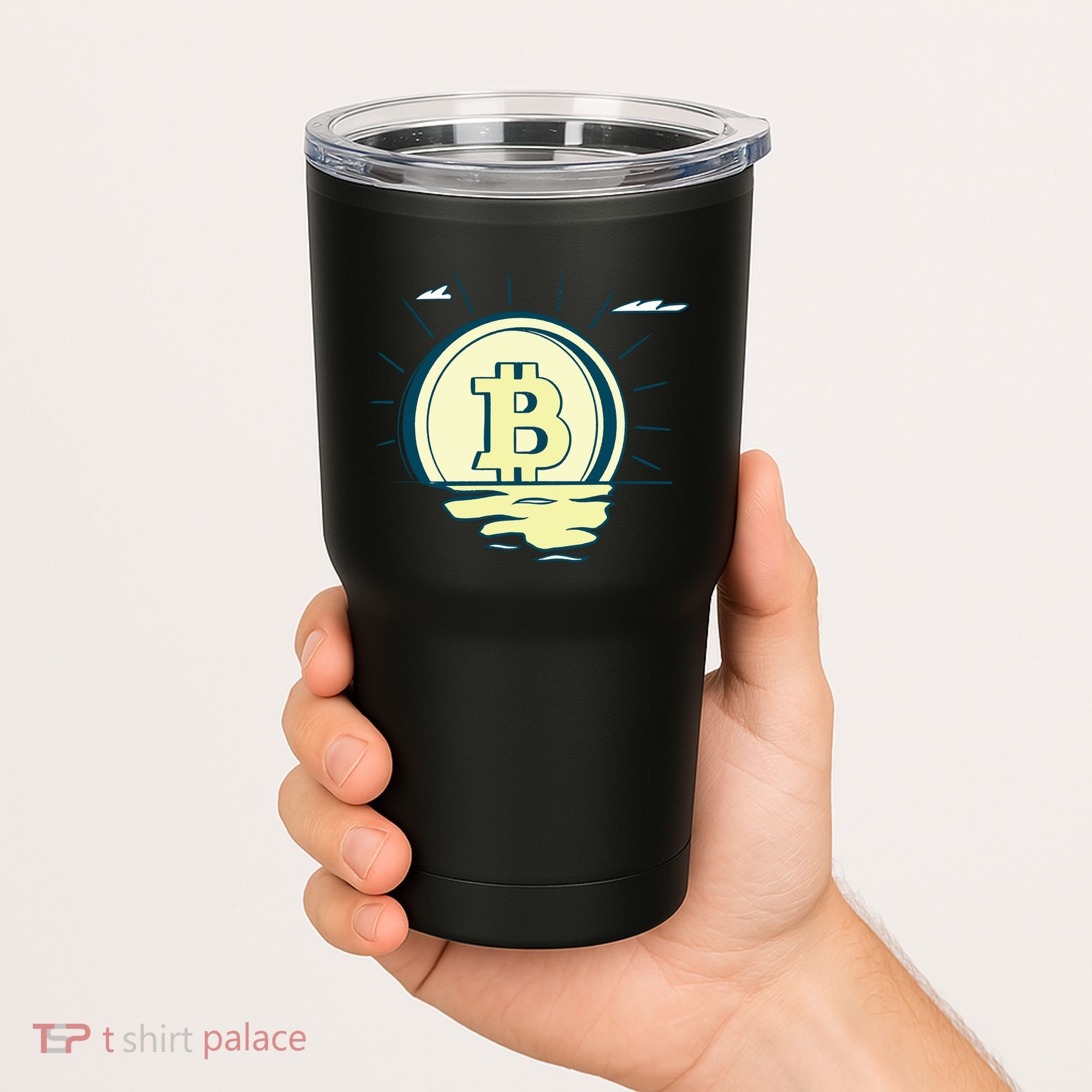 Retro Bitcoin Sunrise Tumbler