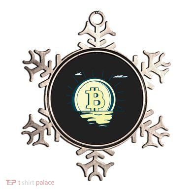 Retro Bitcoin Sunrise Ornament