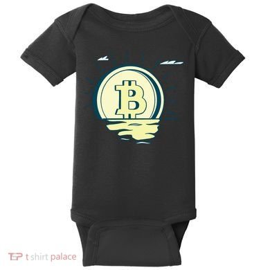 Retro Bitcoin Sunrise Baby Bodysuit