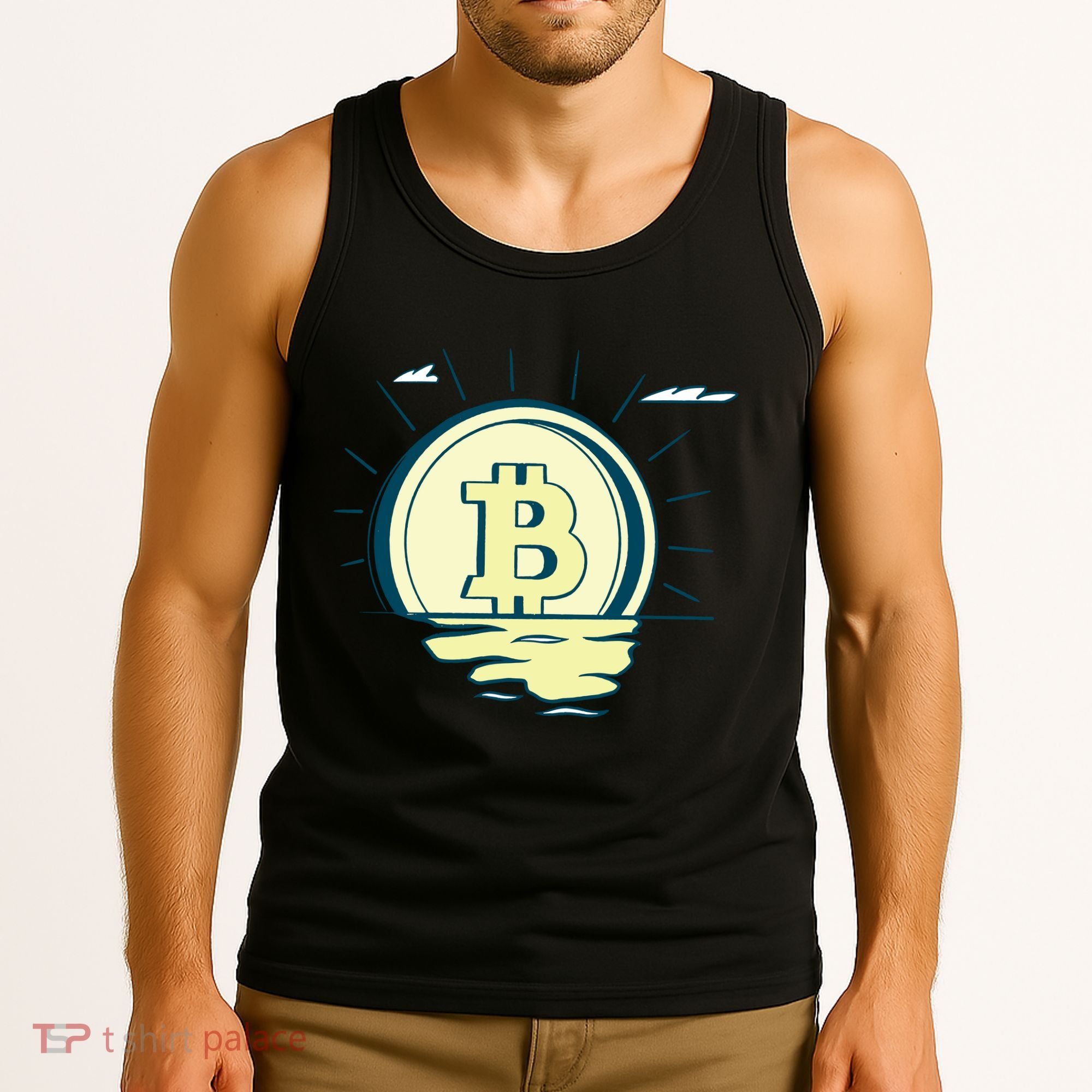 Retro Bitcoin Sunrise Tank Top