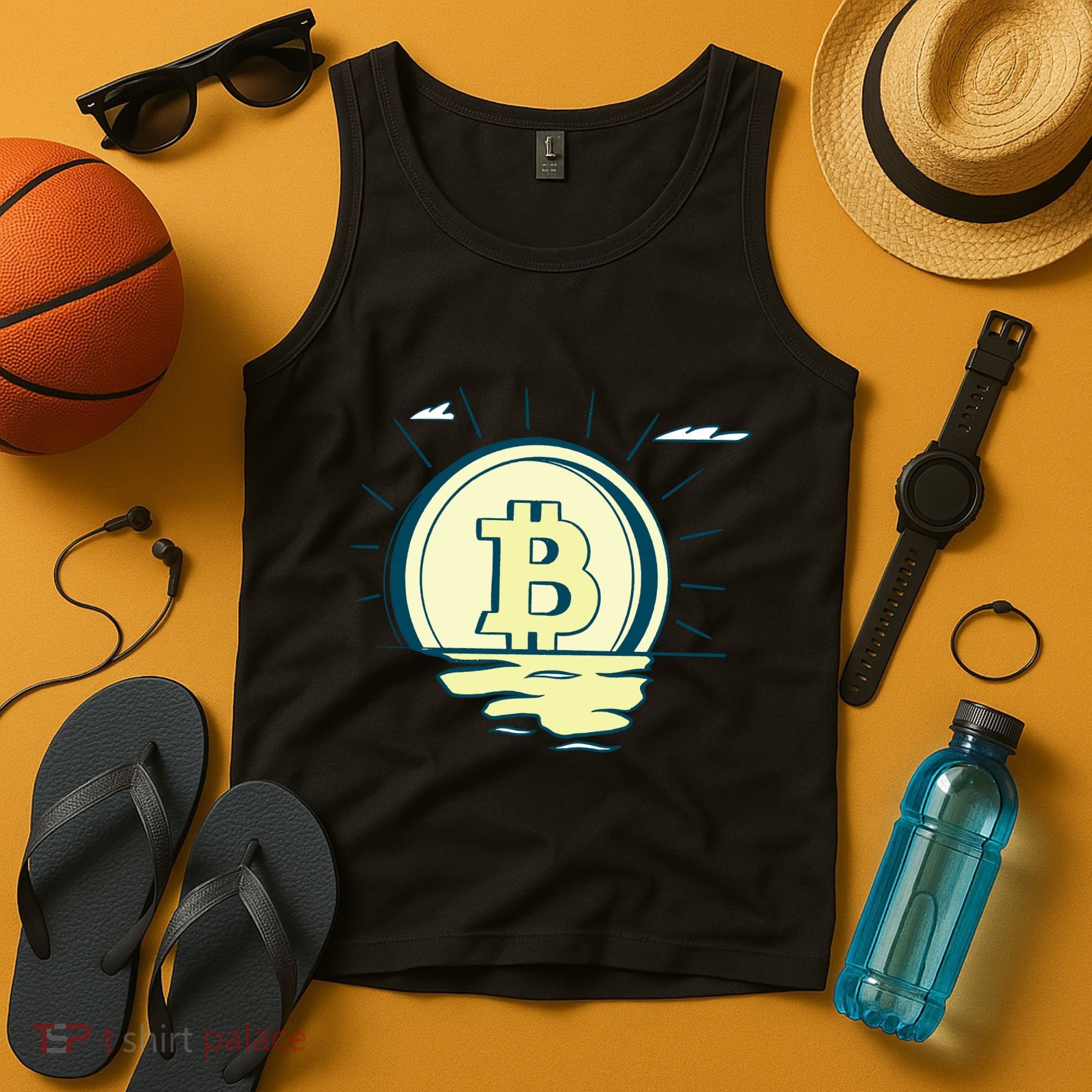 Retro Bitcoin Sunrise Tank Top