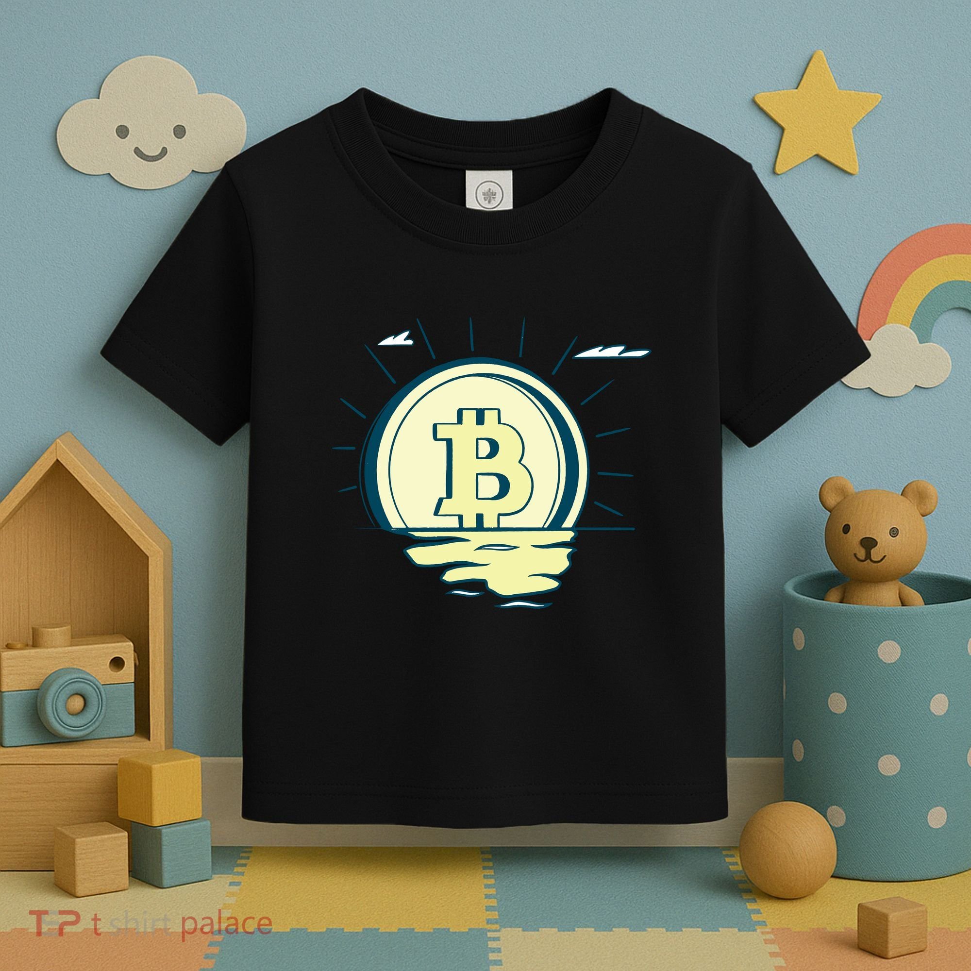 Retro Bitcoin Sunrise Toddler T-Shirt