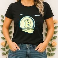 Retro Bitcoin Sunrise Women's T-Shirt thumb 2