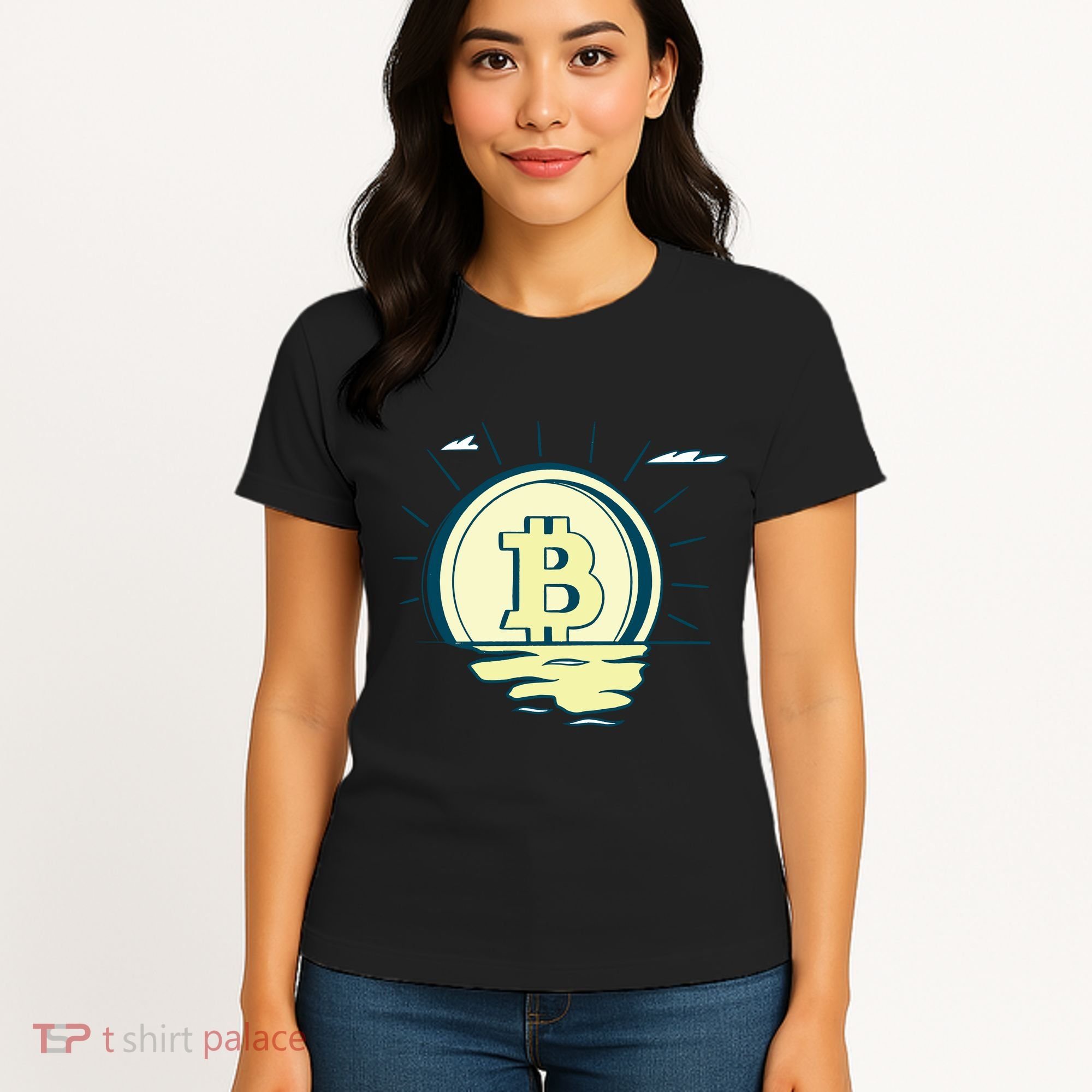 Retro Bitcoin Sunrise Women's T-Shirt