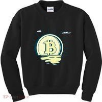 Retro Bitcoin Sunrise Kids Sweatshirt thumb 0