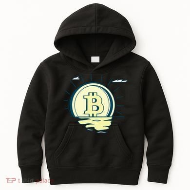 Retro Bitcoin Sunrise Kids Hoodie