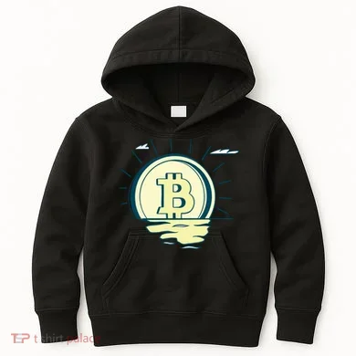 Retro Bitcoin Sunrise Kids Hoodie