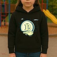 Retro Bitcoin Sunrise Kids Hoodie thumb 3