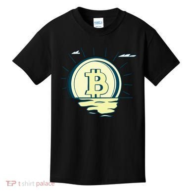 Retro Bitcoin Sunrise Kids T-Shirt