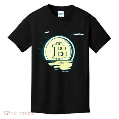 Retro Bitcoin Sunrise Kids T-Shirt