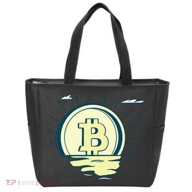Retro Bitcoin Sunrise Tote Bag