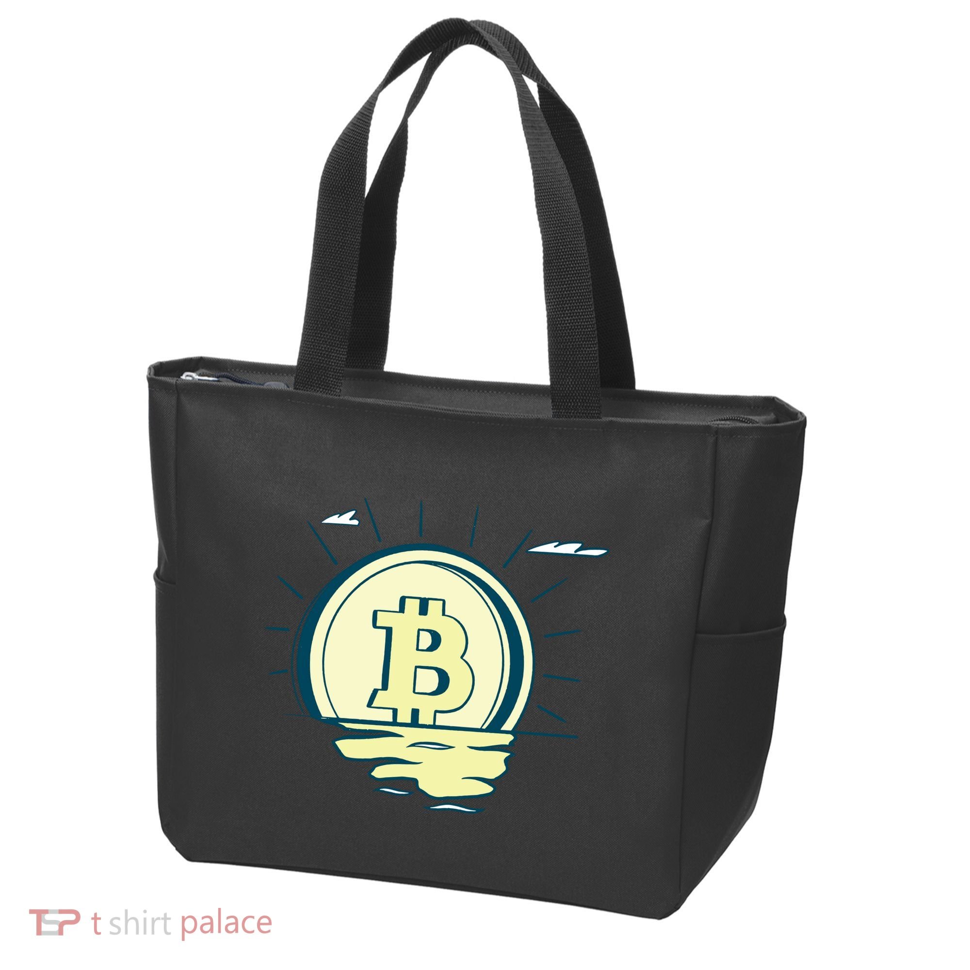 Retro Bitcoin Sunrise Tote Bag