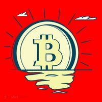 Retro Bitcoin Sunrise Santa Hat thumb 1