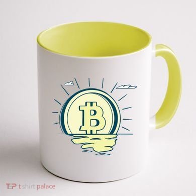 Retro Bitcoin Sunrise Coffee Mug back
