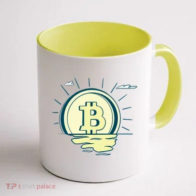 Retro Bitcoin Sunrise Coffee Mug back
