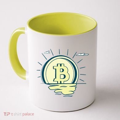 Retro Bitcoin Sunrise Coffee Mug