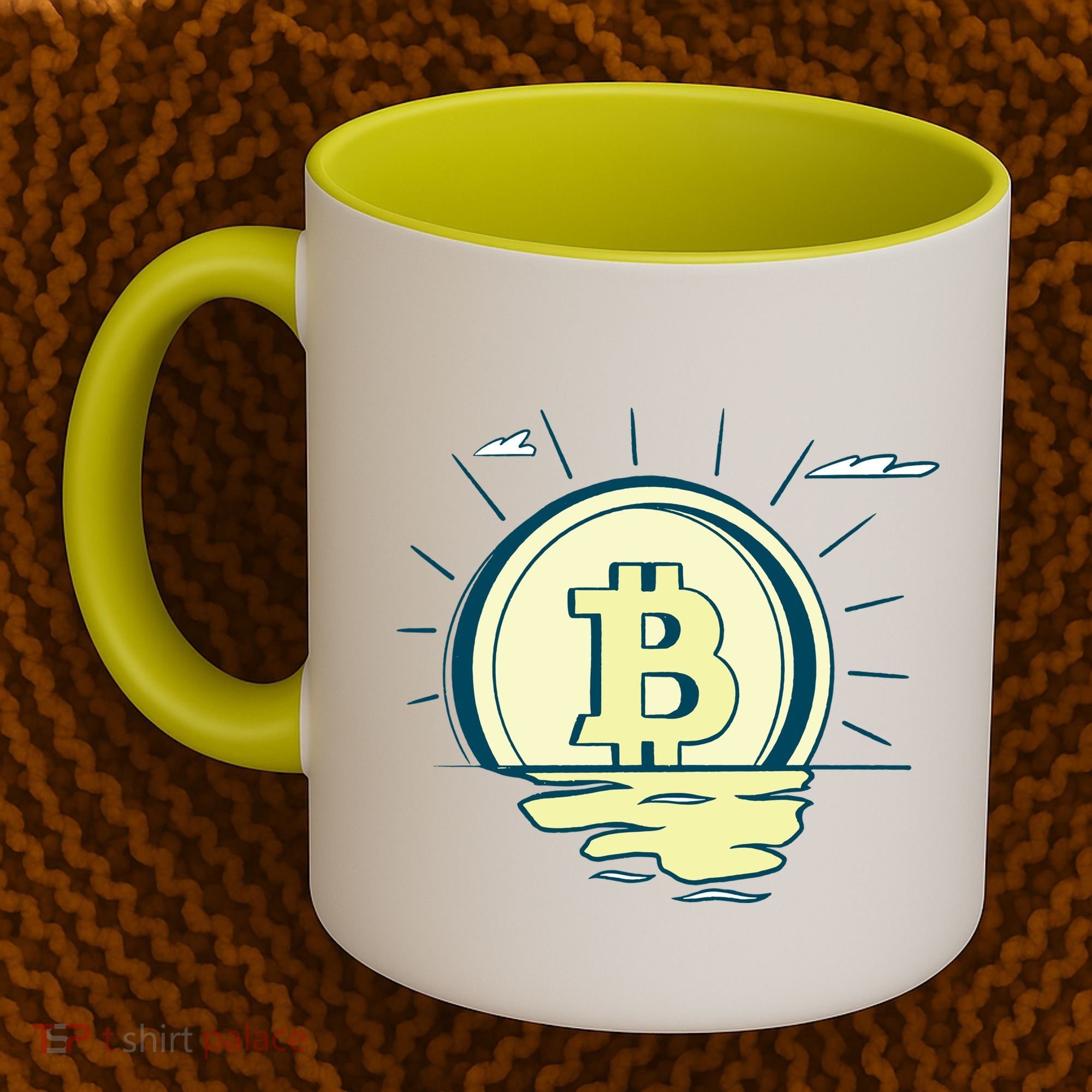 Retro Bitcoin Sunrise Coffee Mug