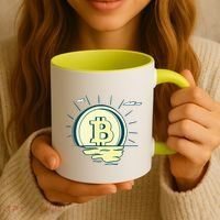 Retro Bitcoin Sunrise Coffee Mug thumb 3