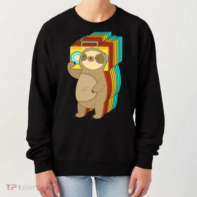 Retro Boombox Sloth Women's Sweatshirt