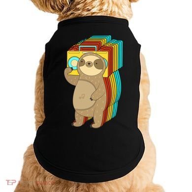 Retro Boombox Sloth Doggie Tank