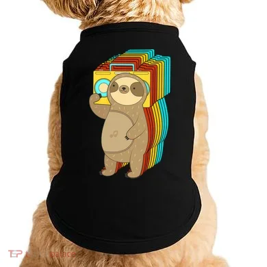 Retro Boombox Sloth Doggie Tank